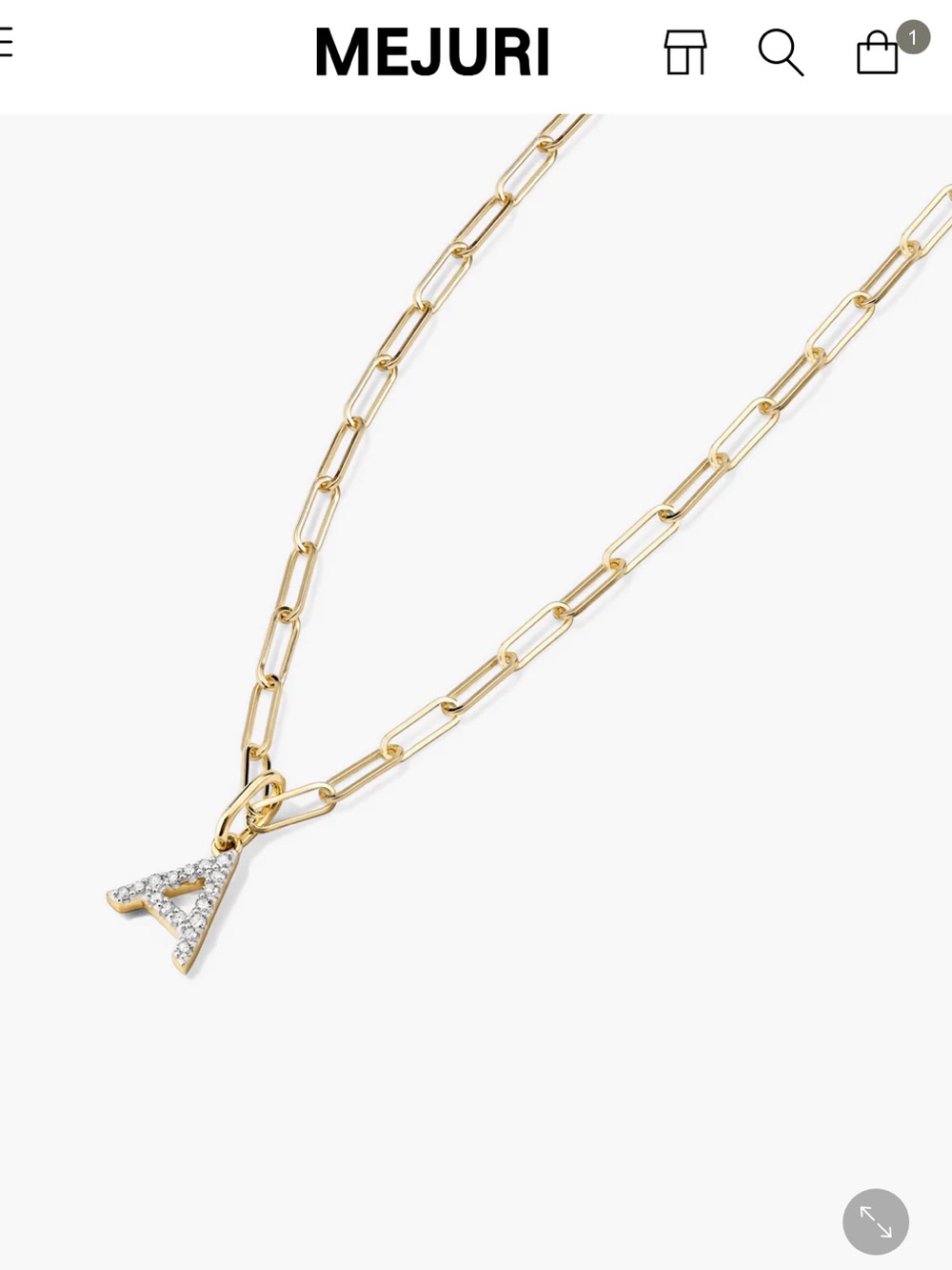 Mejuri 14k Gold Pavé Diamond Initial A Letter Charm